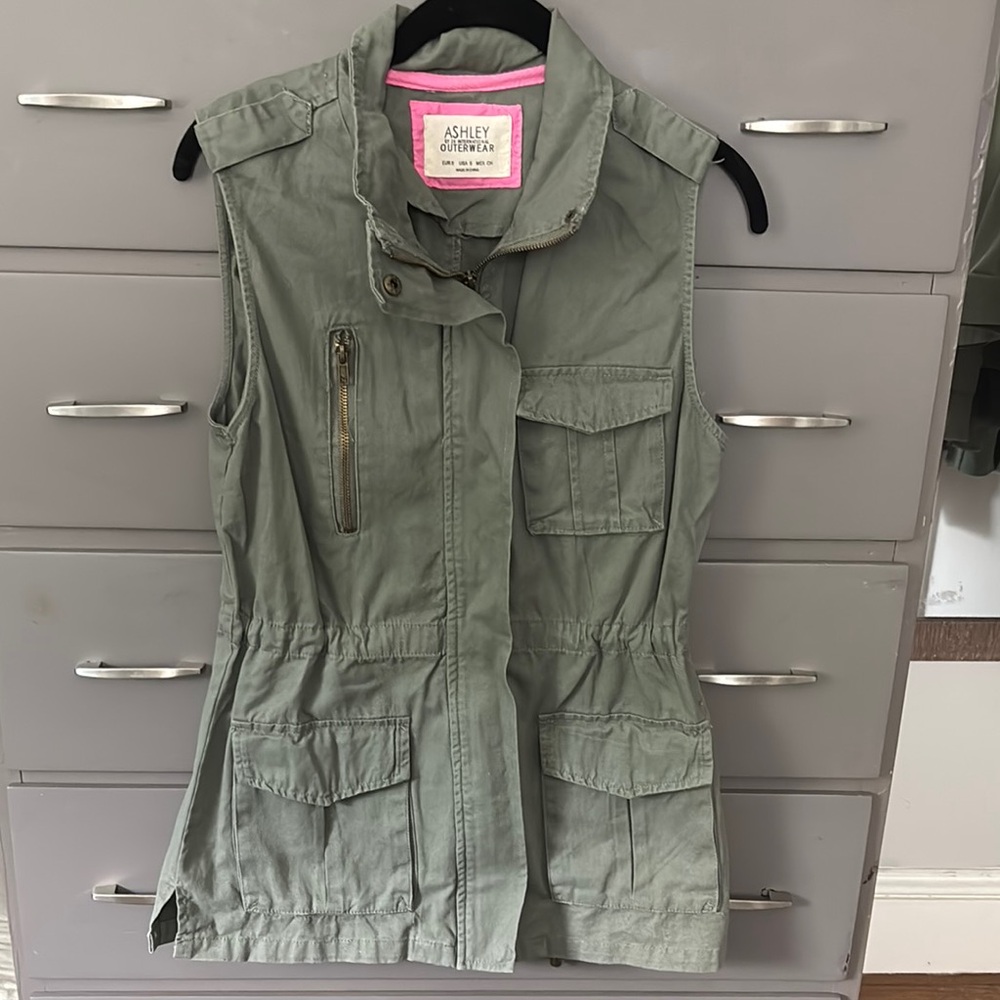 Ashley By 26 International Outerwear Green Utility Vest